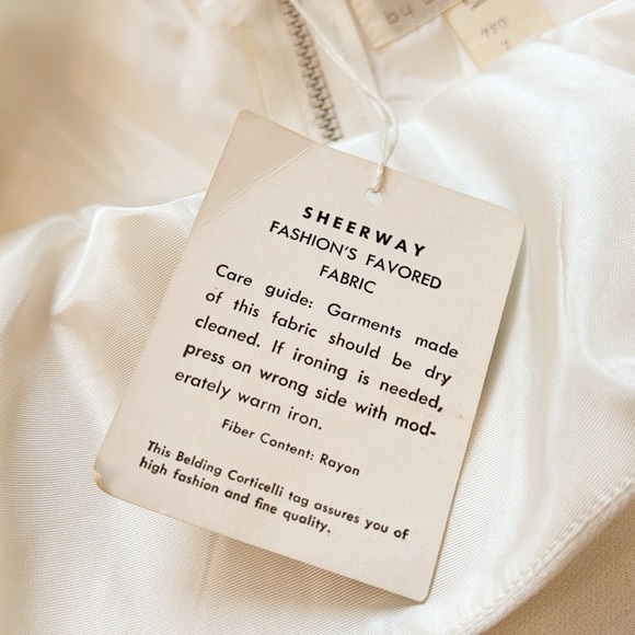 VINTAGE E.T. Jrs Elaine Terry Swimg Dress Cream Chiffon Early 60’s New! Size XS - Picture 11 of 15